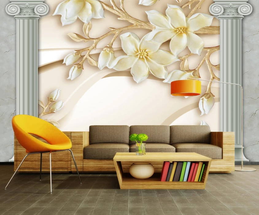 3D Sculpture White Flower 957 Wallpaper AJ Wallpaper 2 