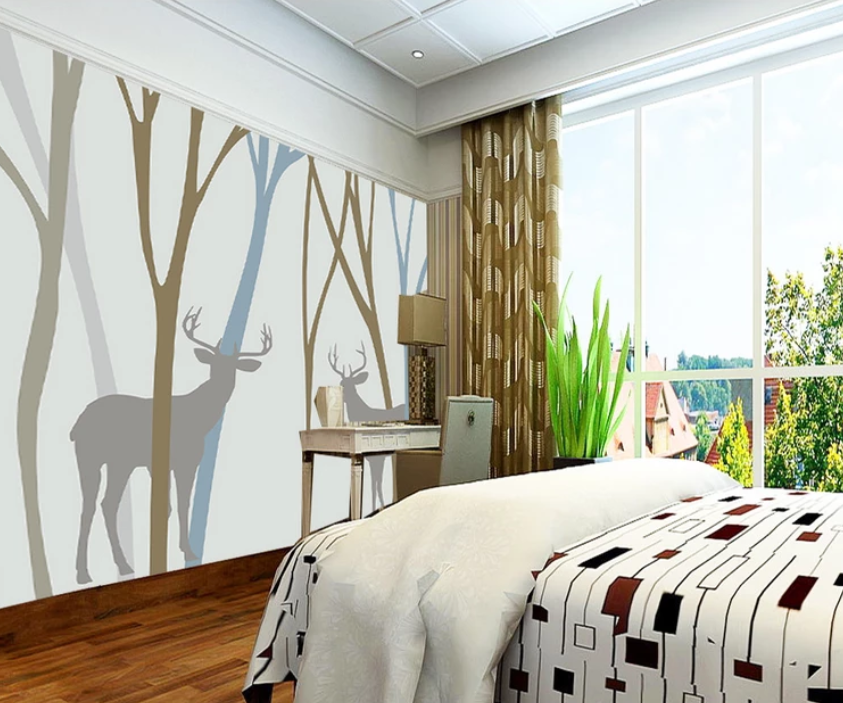 3D Deer Shadow Woods 815 Wallpaper AJ Wallpaper 2 
