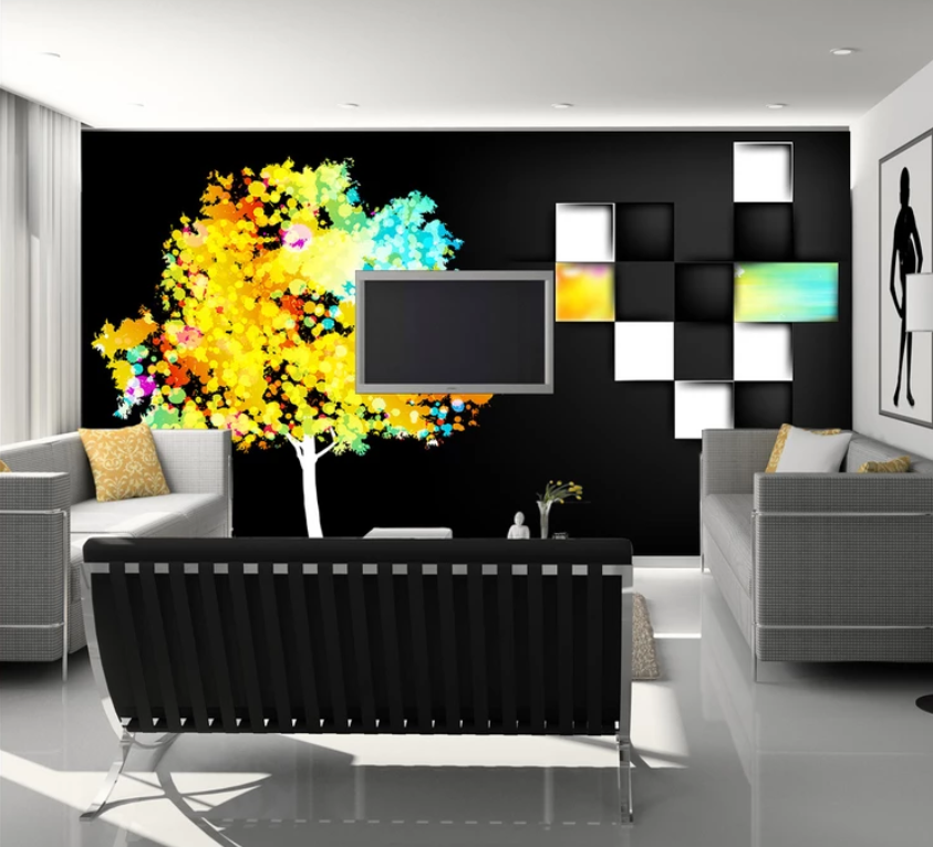 3D Yellow Tree Decoration 797 Wallpaper AJ Wallpaper 2 