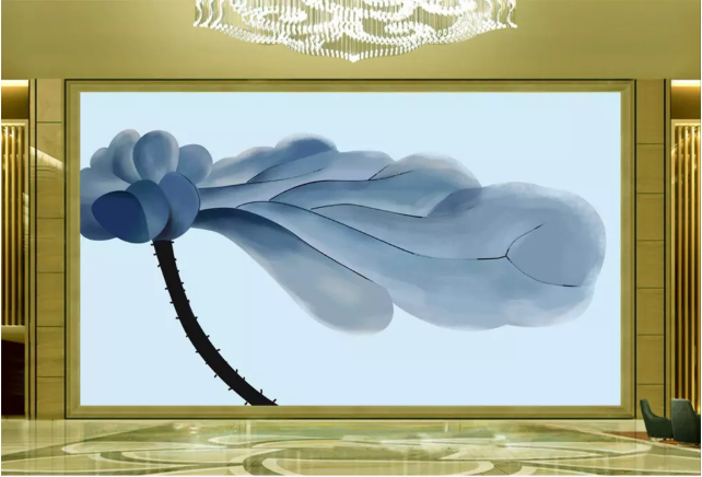 3D Black Lotus Leaf 2207 Wall Murals