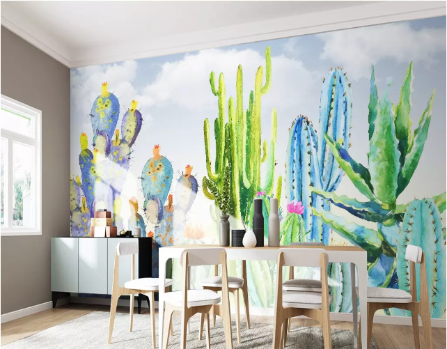 3D Green Cactus 2204 Wall Murals