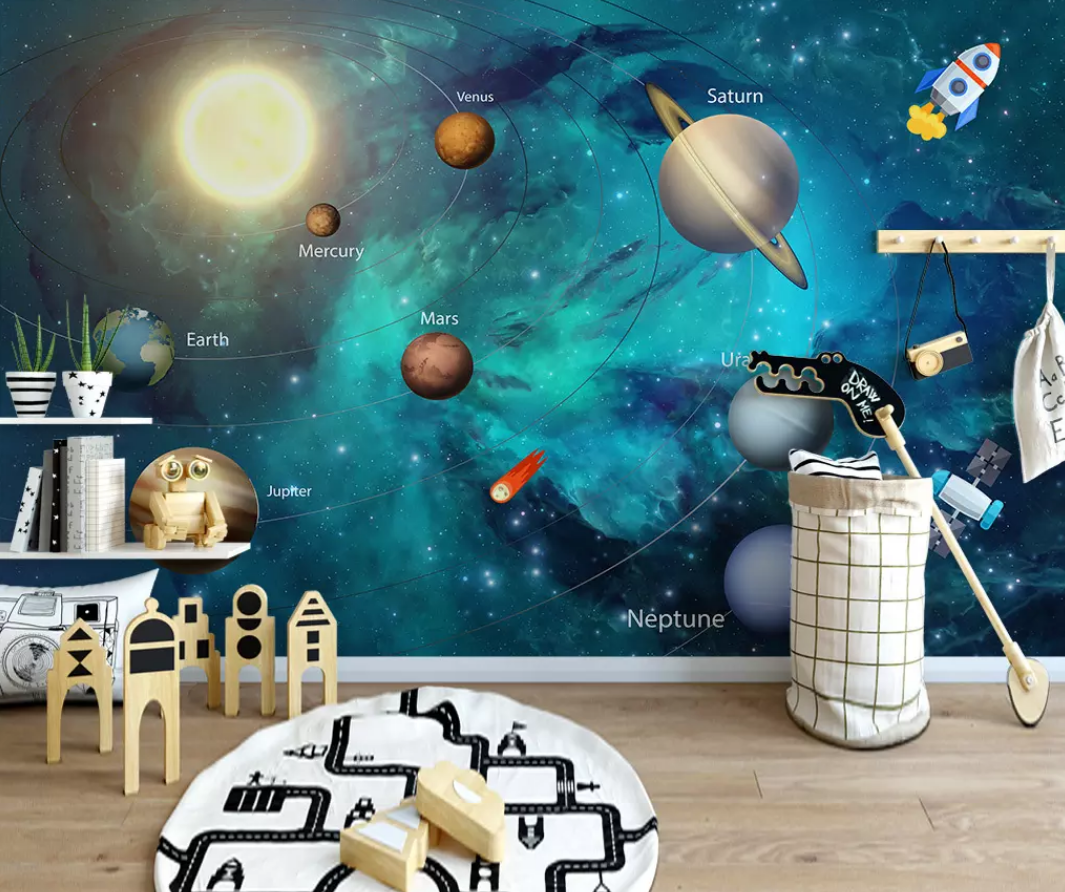 3D Planet Rocket WG725 Wall Murals