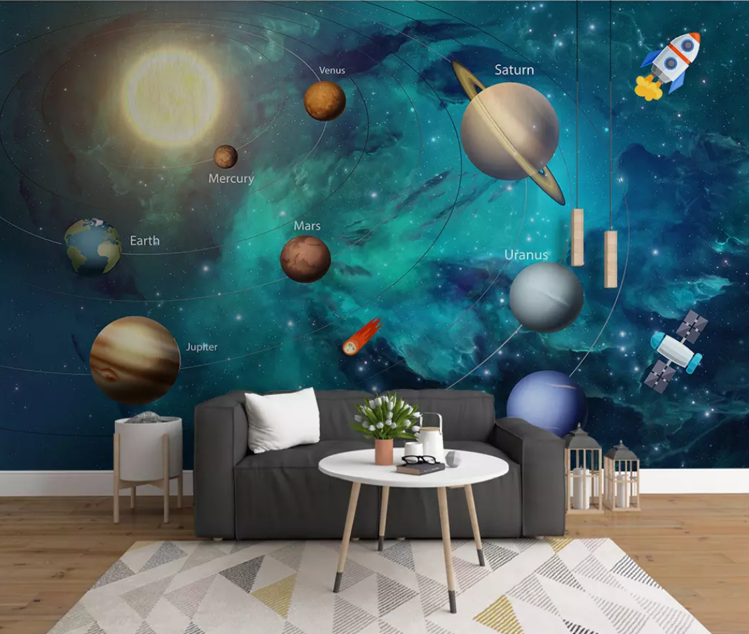 3D Planet Rocket WG725 Wall Murals