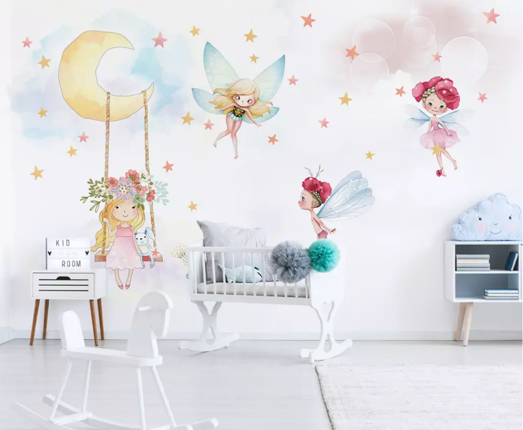 3D Moon Cute Elf WG898 Wall Murals