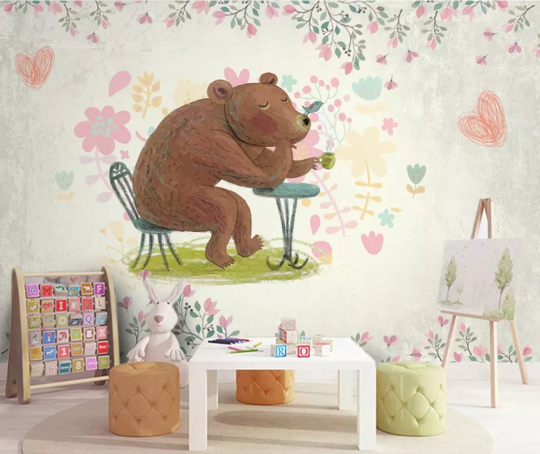 3D Cute Bear 510 Wall Murals Wallpaper AJ Wallpaper 2 