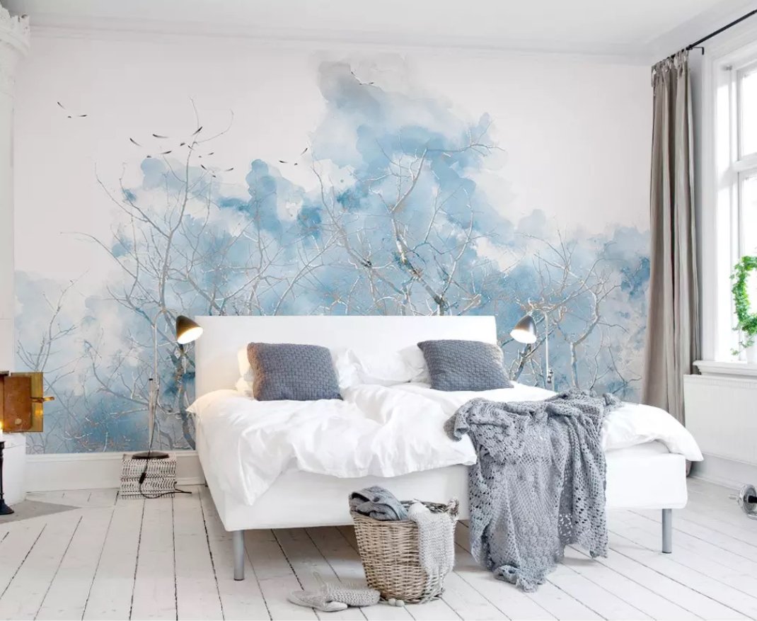3D Blue Branches 545 Wall Murals Wallpaper AJ Wallpaper 2 