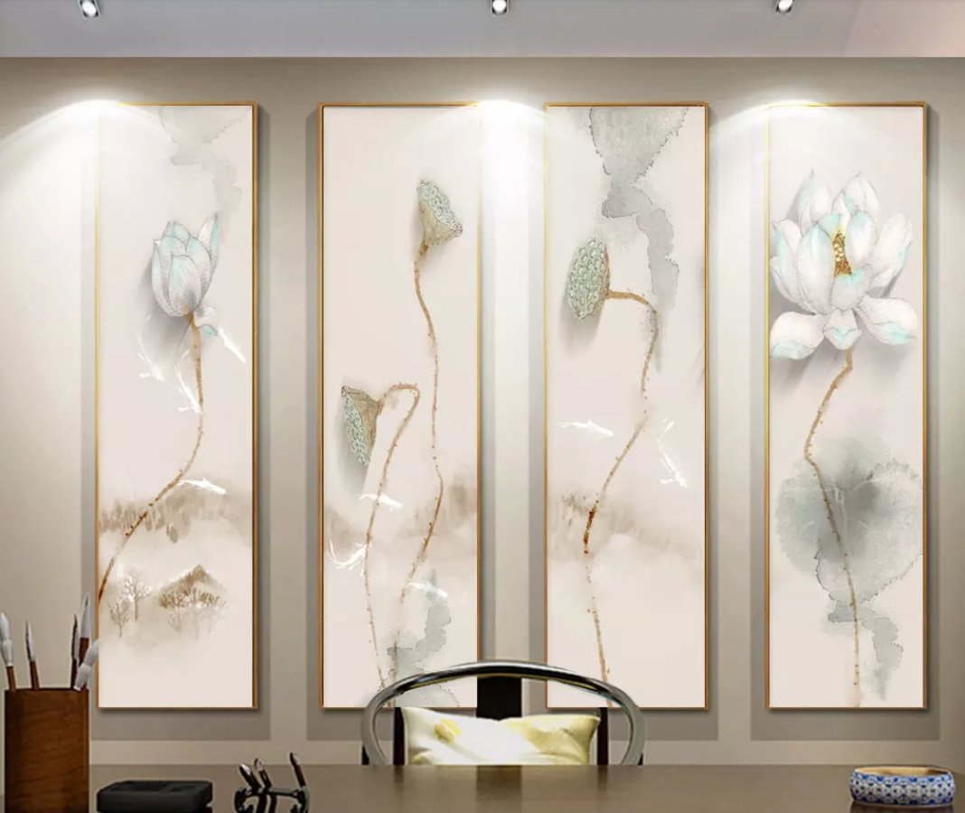 3D Lotus 374 Wall Murals Wallpaper AJ Wallpaper 2 