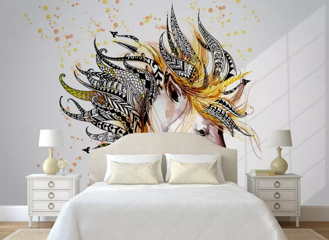 3D Painted Horse WG807 Wall Murals