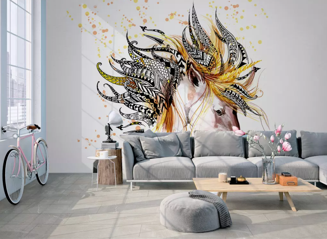 3D Painted Horse WG807 Wall Murals