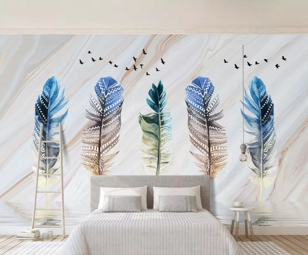 3D Feather Bird WG901 Wall Murals