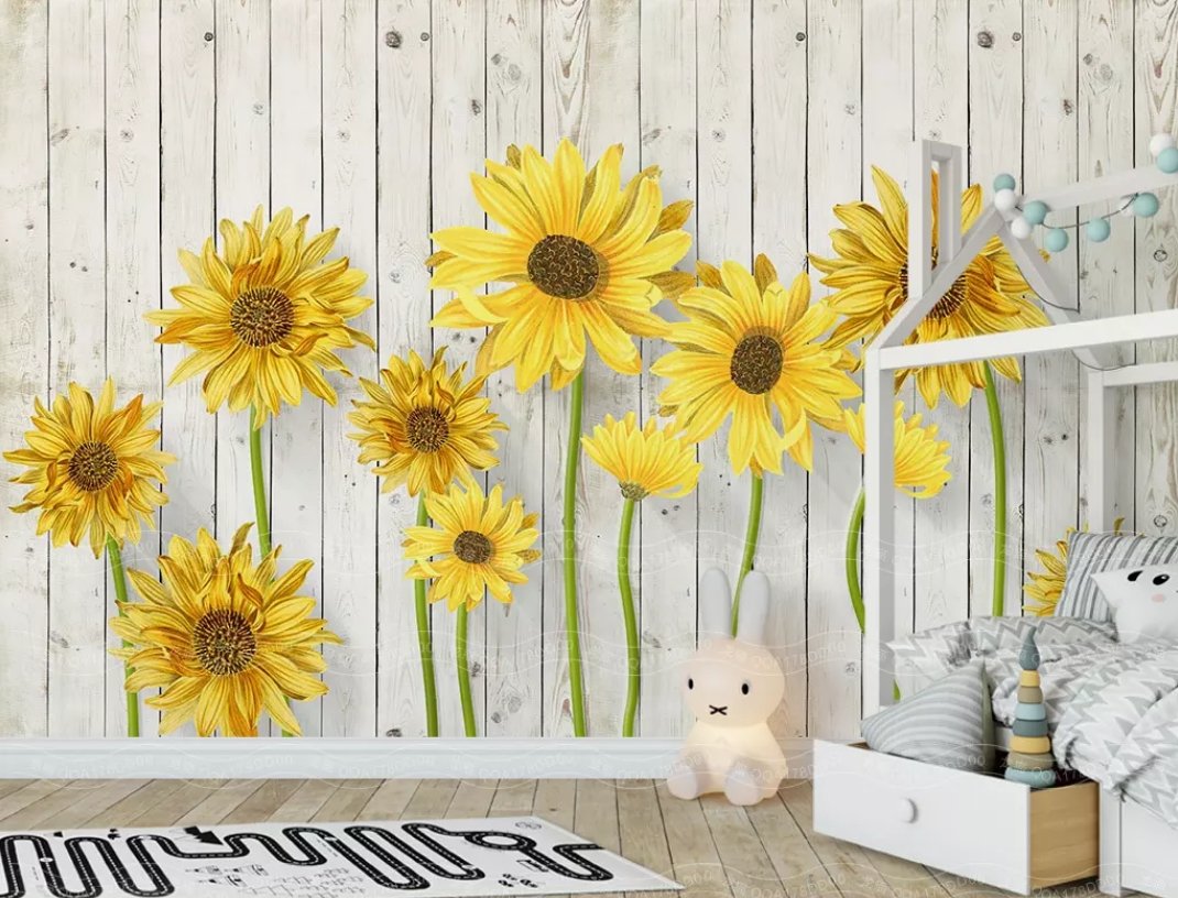 3D Sunflower 403 Wall Murals Wallpaper AJ Wallpaper 2 
