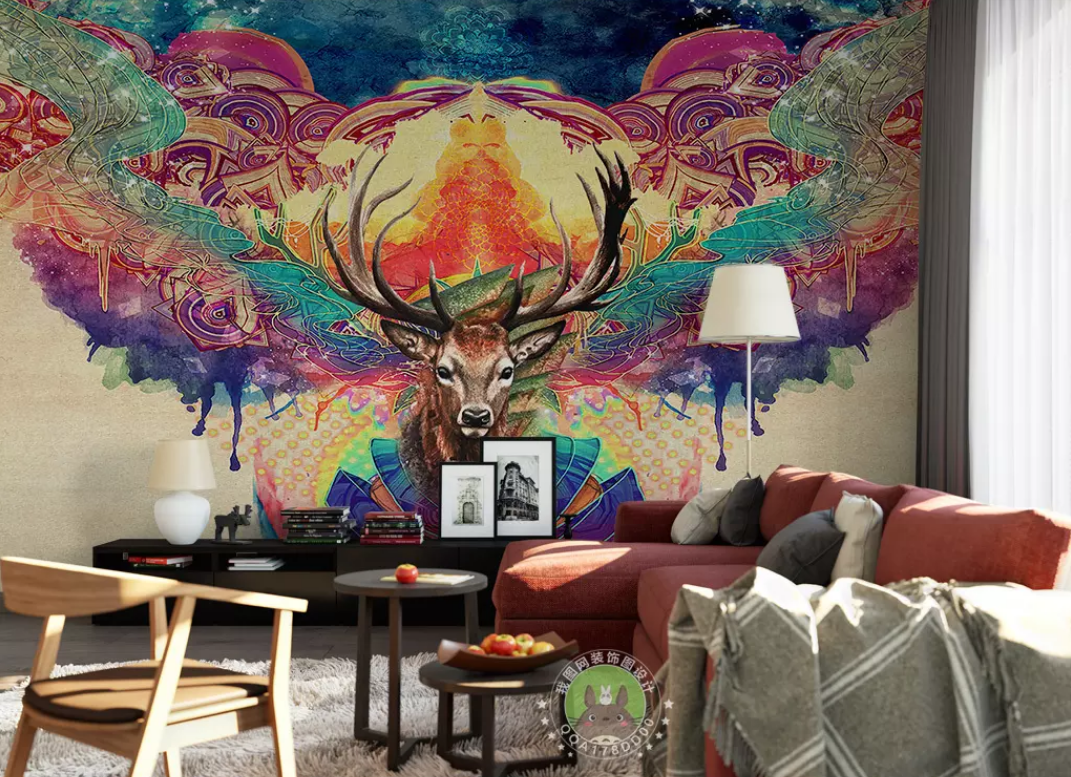 3D Painted Deer WG513 Wall Murals
