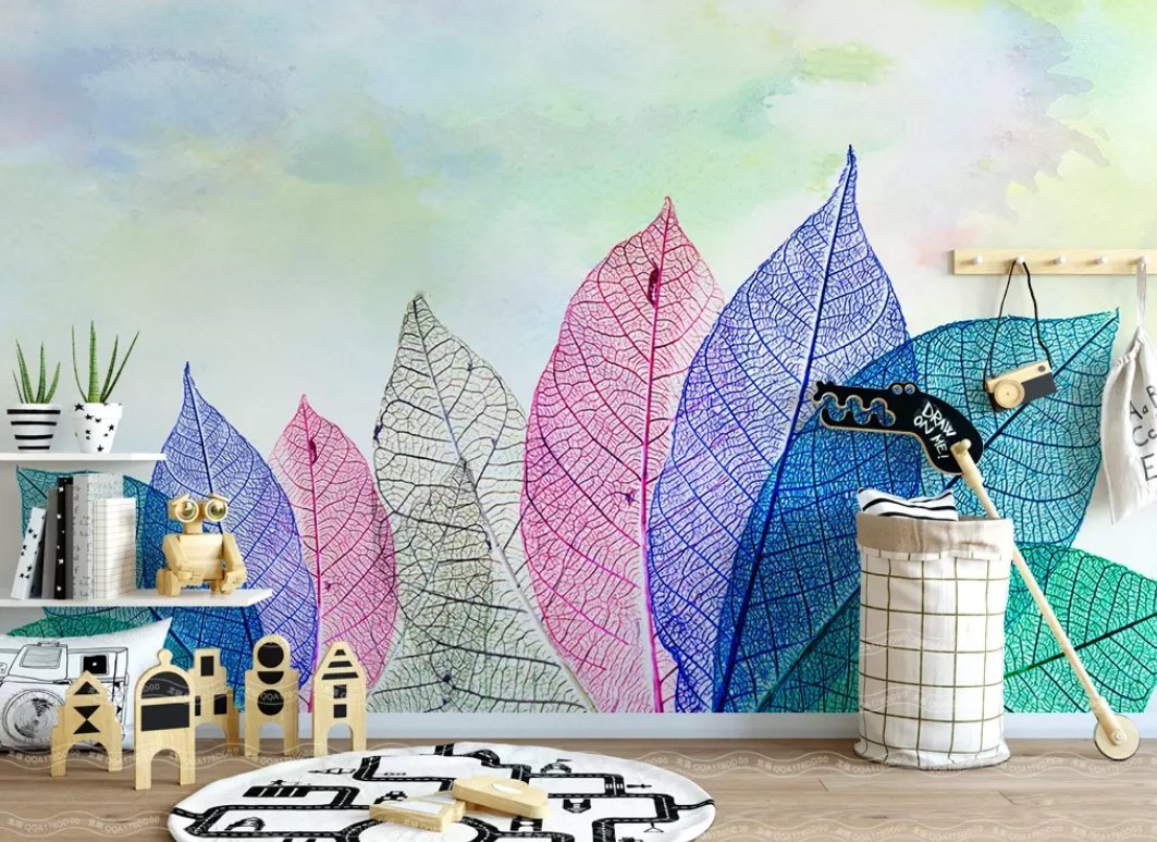 3D Colored Leaves 553 Wall Murals Wallpaper AJ Wallpaper 2 