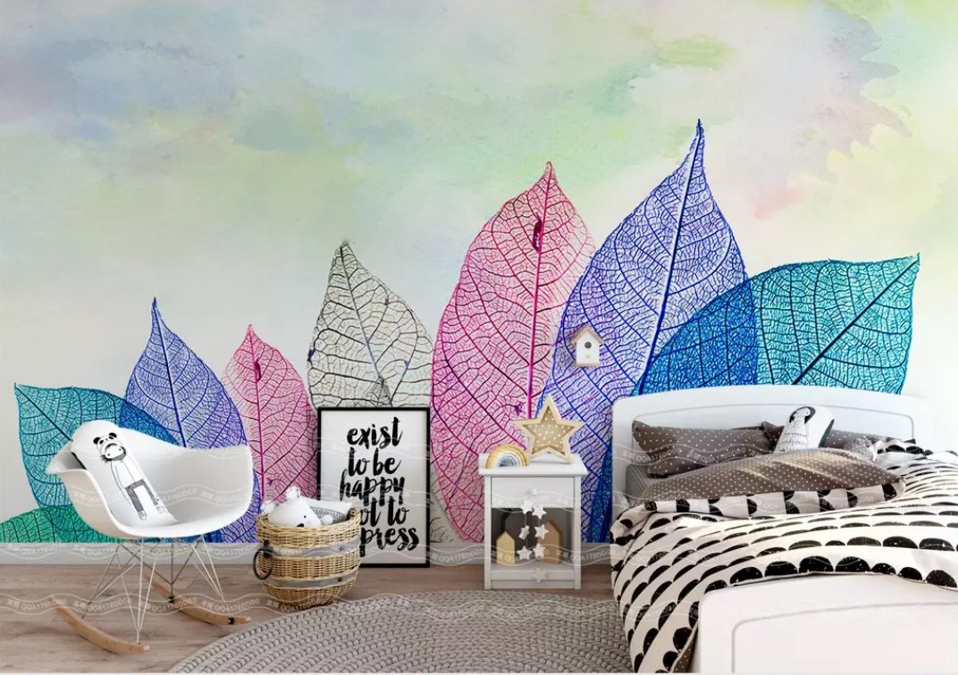 3D Colored Leaves 553 Wall Murals Wallpaper AJ Wallpaper 2 