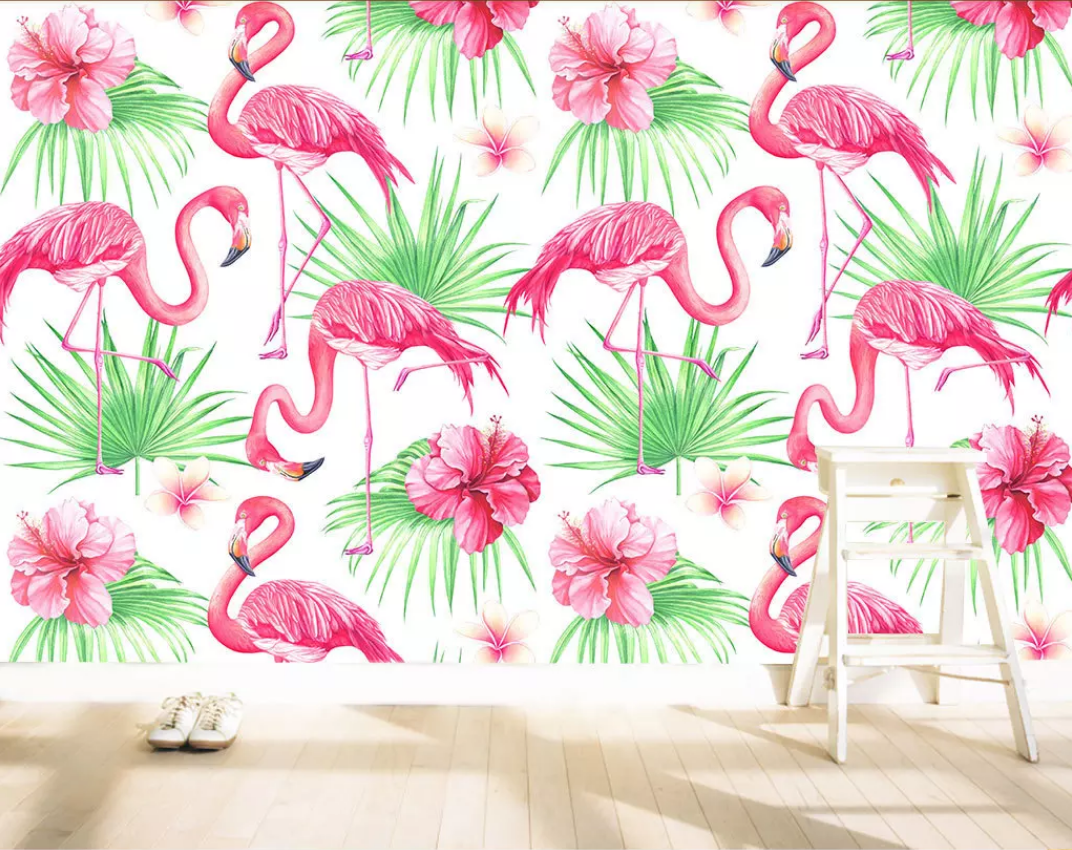 3D Grass Flamingo WG778 Wall Murals