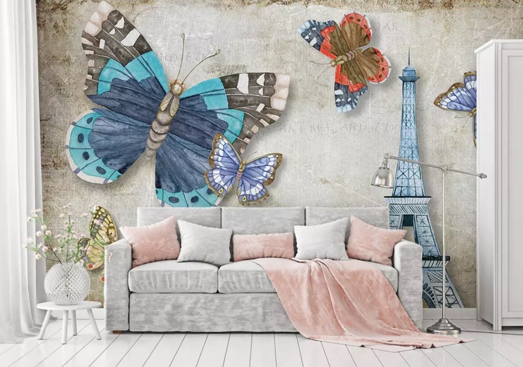3D Tower Butterfly 603 Wall Murals Wallpaper AJ Wallpaper 2 