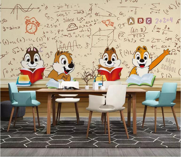 3D Animal Reading WC01 Wall Murals Wallpaper AJ Wallpaper 2 