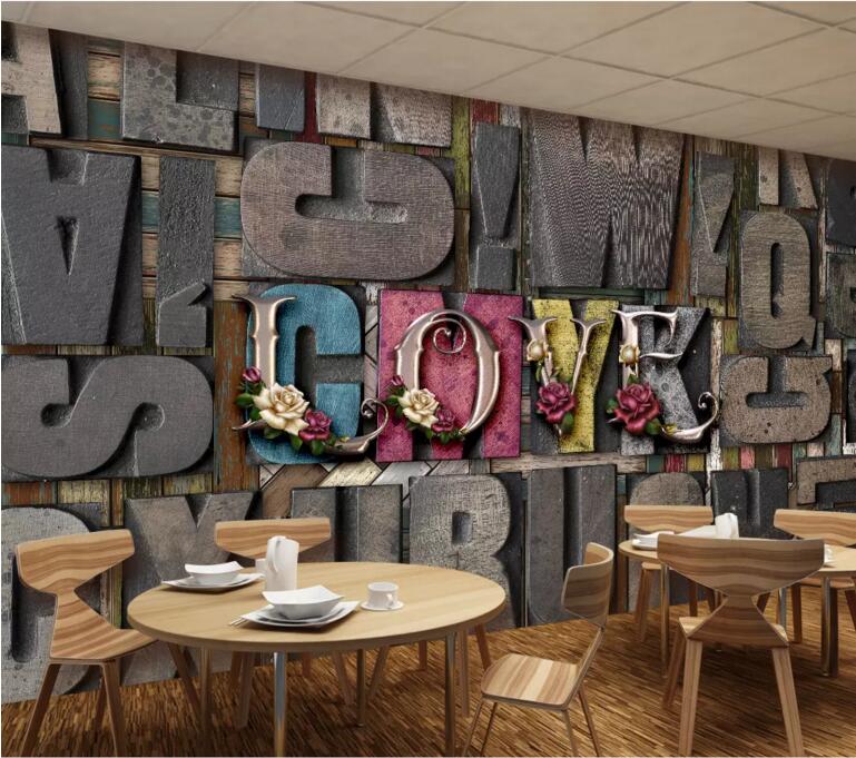 3D Colored Letters 013 Wall Murals Wallpaper AJ Wallpaper 2 