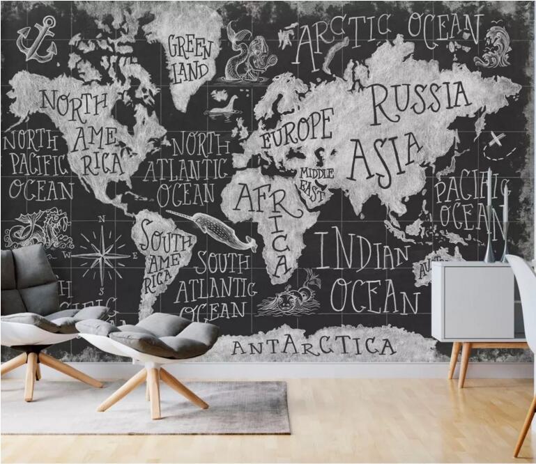 3D English Map WG1143 Wall Murals