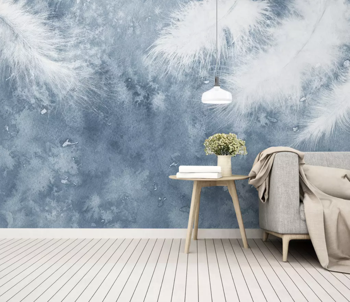 3D White Fluff WG833 Wall Murals