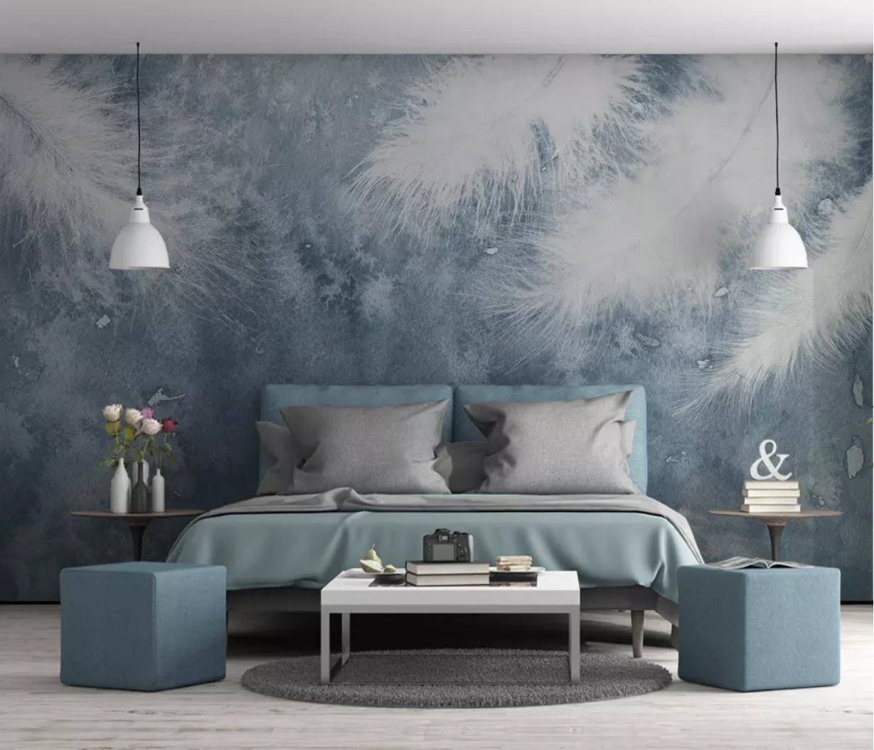3D White Fluff WG833 Wall Murals