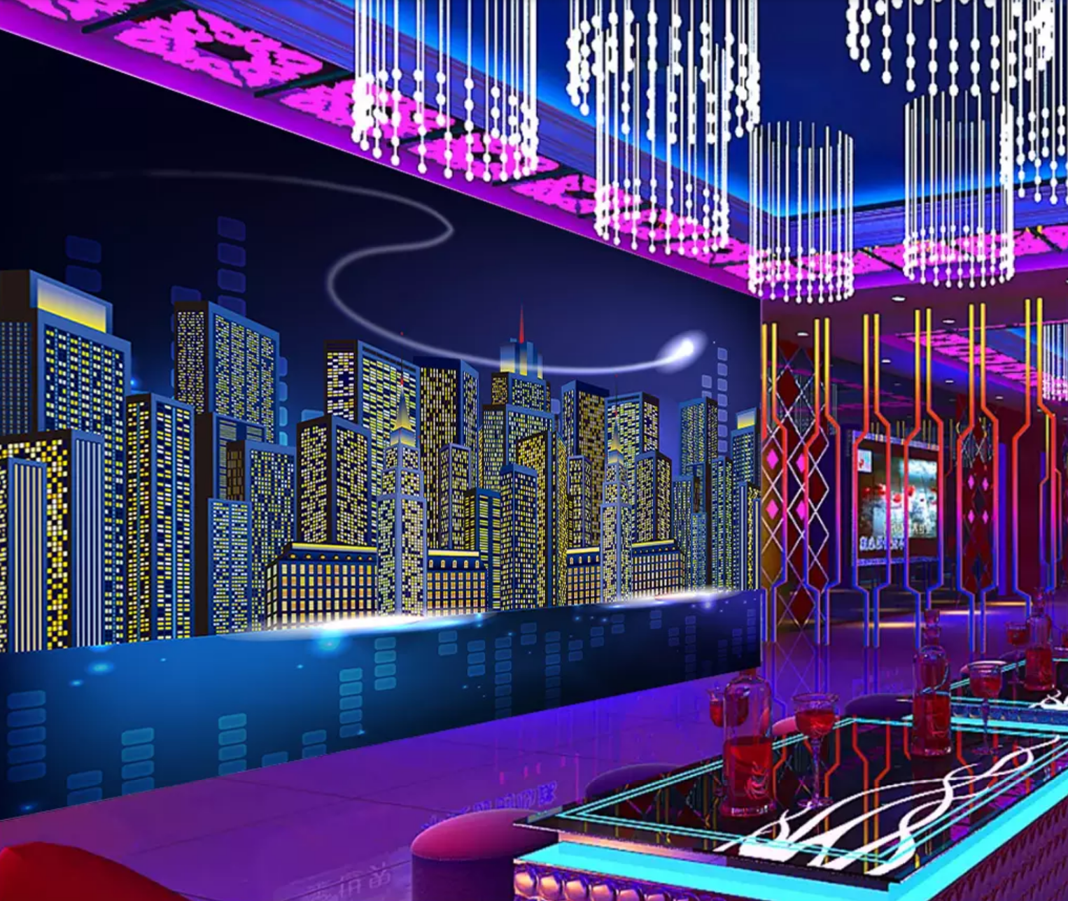 3D Night Building WG1173 Wall Murals