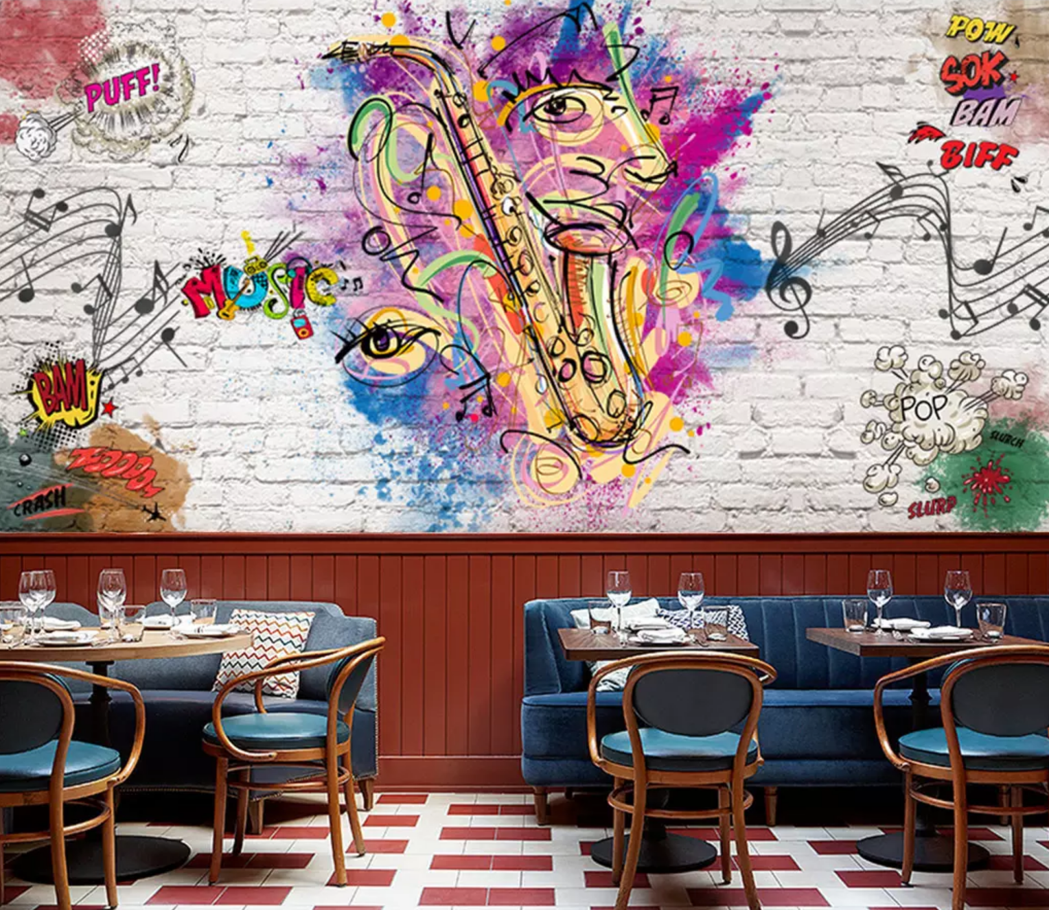 3D Graffiti Long Tube WG1146 Wall Murals