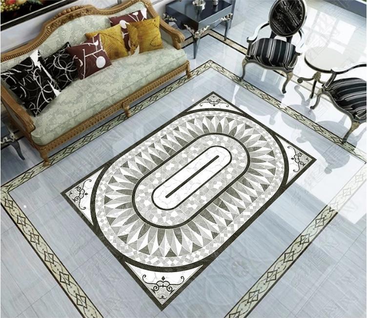 3D RBlack Oval Pattern WG013 Floor Mural Wallpaper AJ Wallpaper 2 