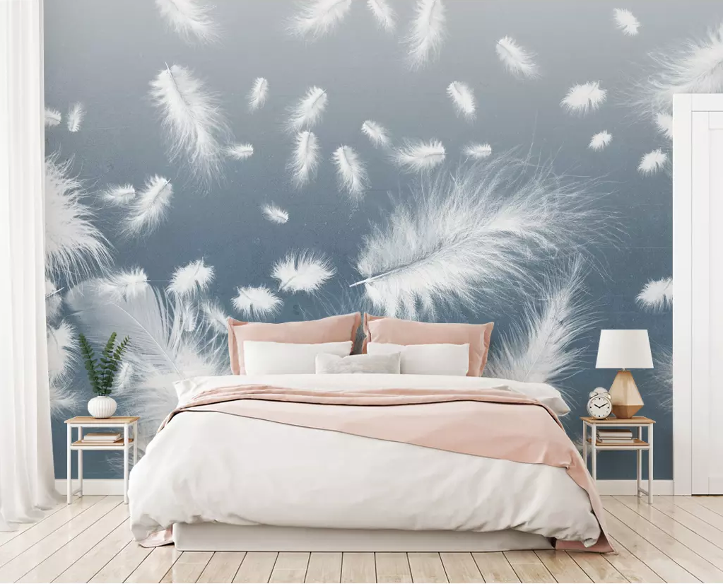 3D White Fluff WG1271 Wall Murals