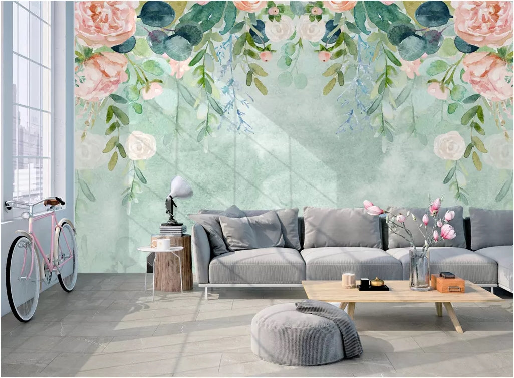 3D Flower Leaves WC16 Wall Murals Wallpaper AJ Wallpaper 2 