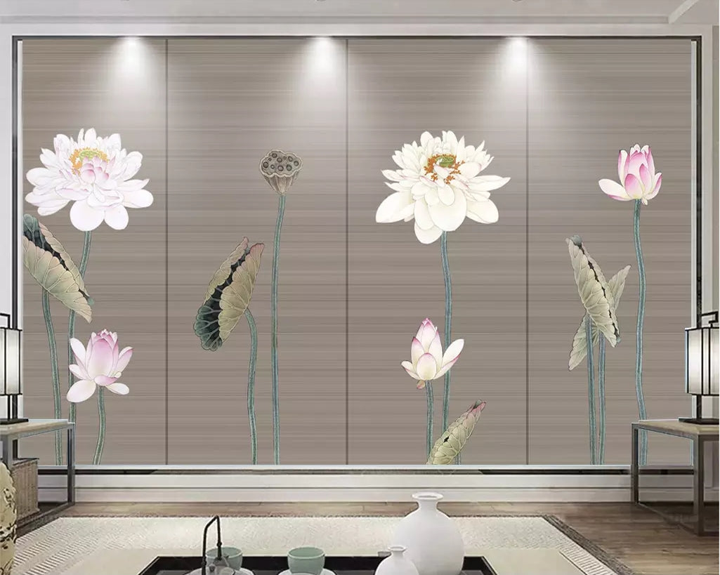 3D Colorful Lotus WC70 Wall Murals Wallpaper AJ Wallpaper 2 