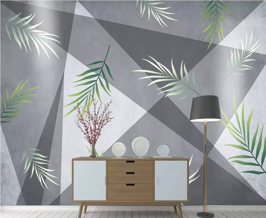 3D Leaf Geometry WC83 Wall Murals Wallpaper AJ Wallpaper 2 