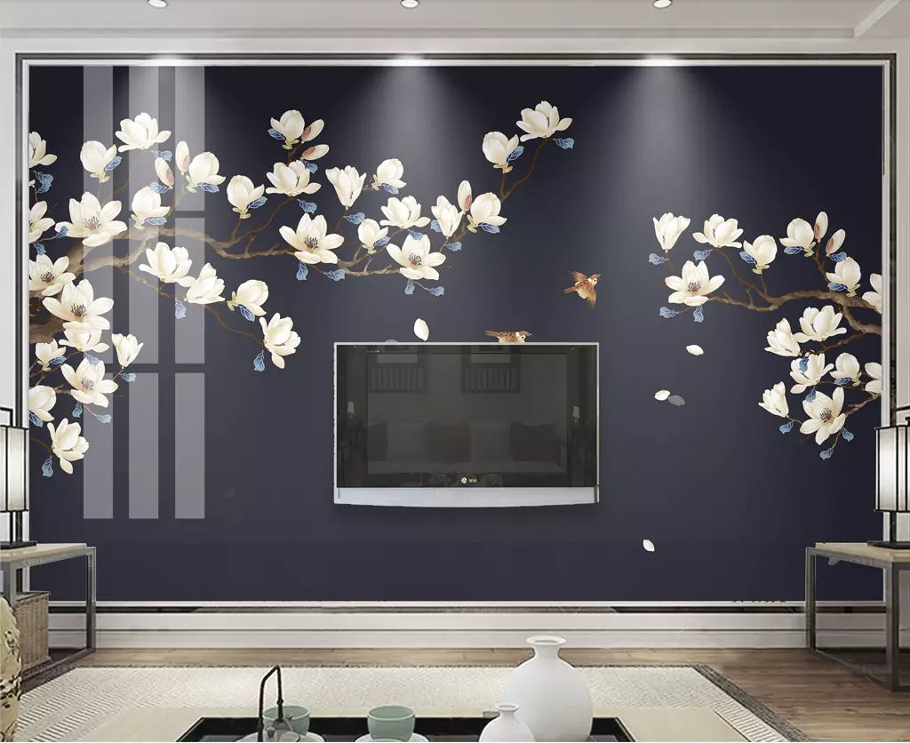3D Flower Bird WC93 Wall Murals Wallpaper AJ Wallpaper 2 
