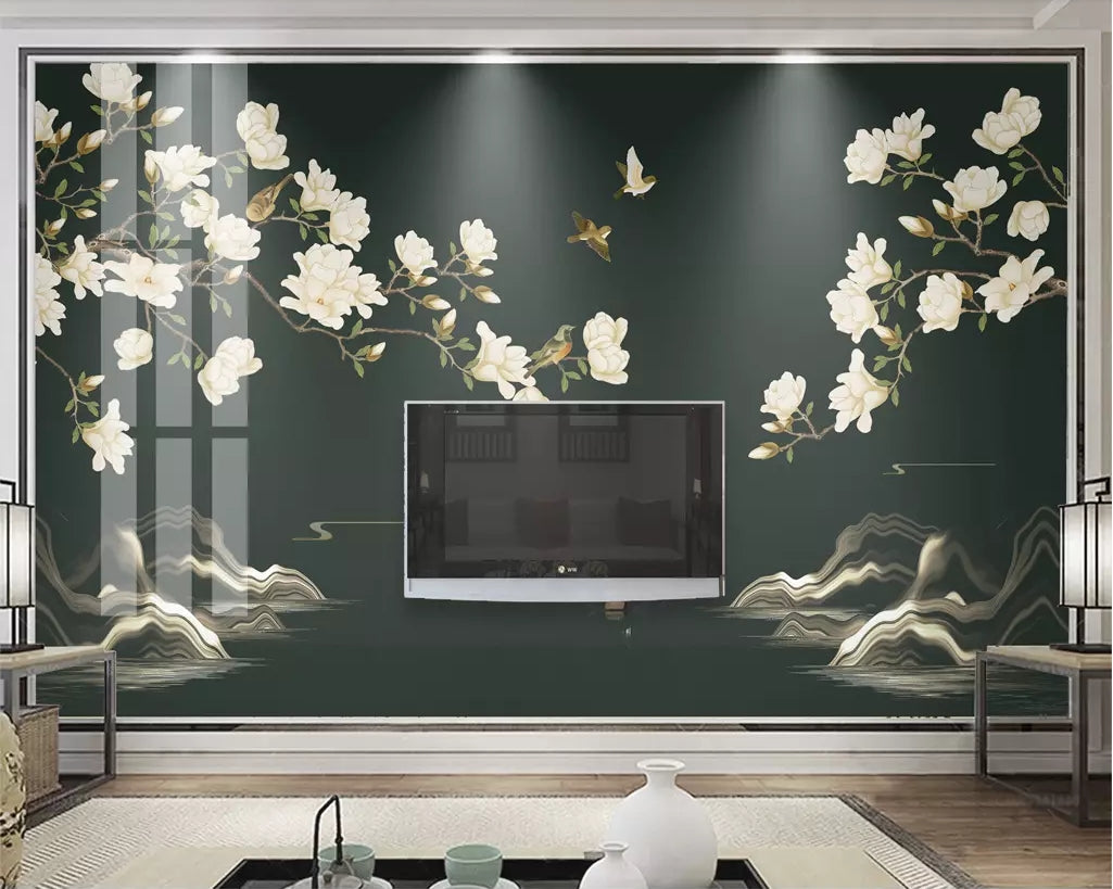 3D Flower Bird WC94 Wall Murals Wallpaper AJ Wallpaper 2 
