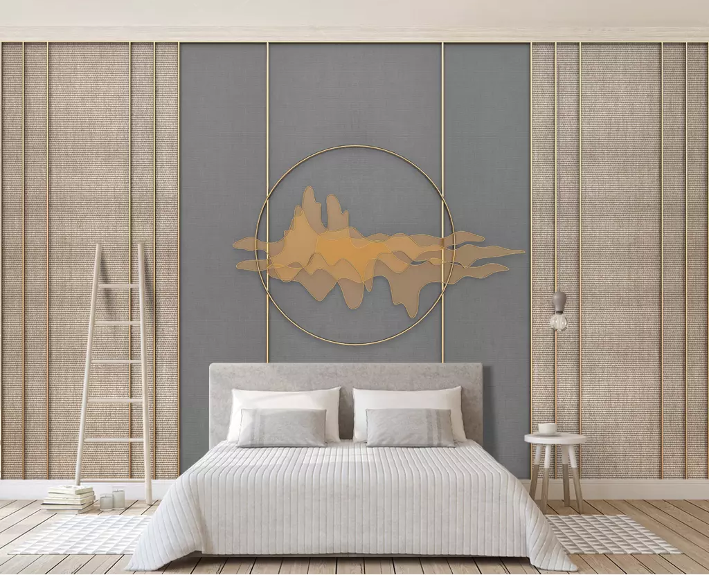 3D Gold Cloud WG1200 Wall Murals