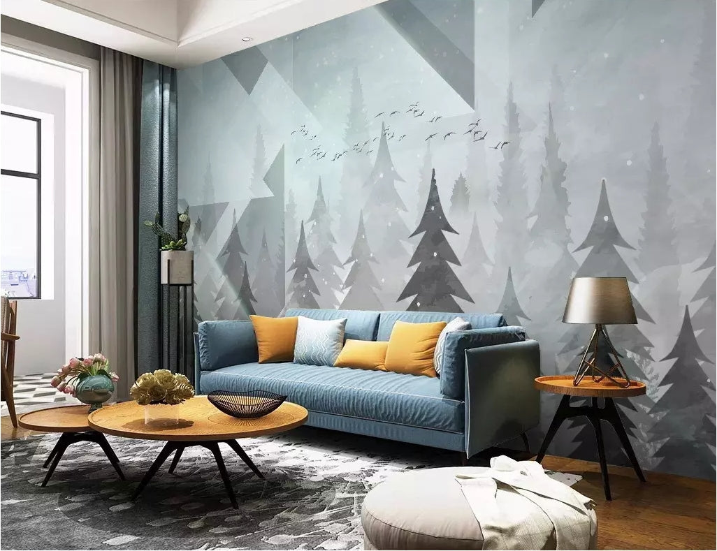 3D Grey Forest WC06 Wall Murals Wallpaper AJ Wallpaper 2 
