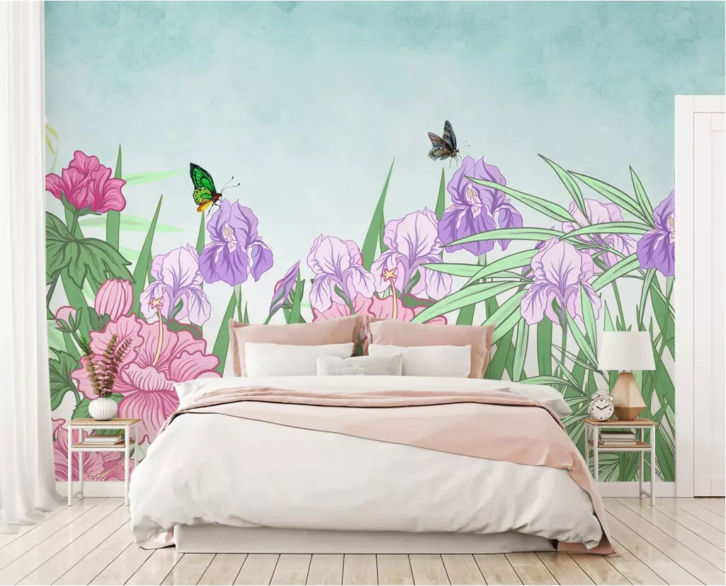 3D Flower Butterfly WC12 Wall Murals Wallpaper AJ Wallpaper 2 