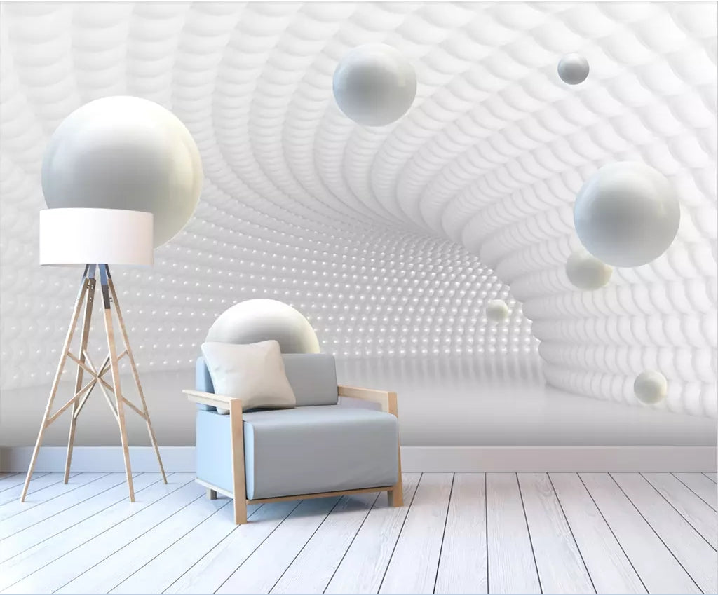 3D White Ball WC61 Wall Murals Wallpaper AJ Wallpaper 2 