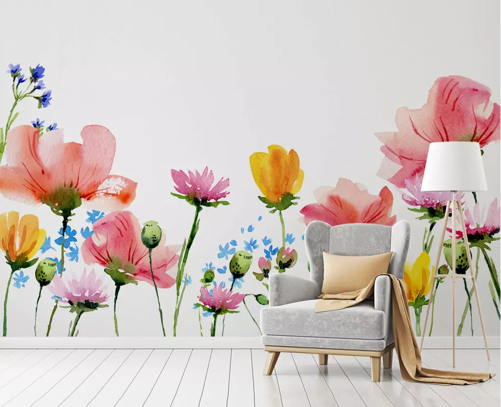 3D Colored Flowers WC75 Wall Murals Wallpaper AJ Wallpaper 2 