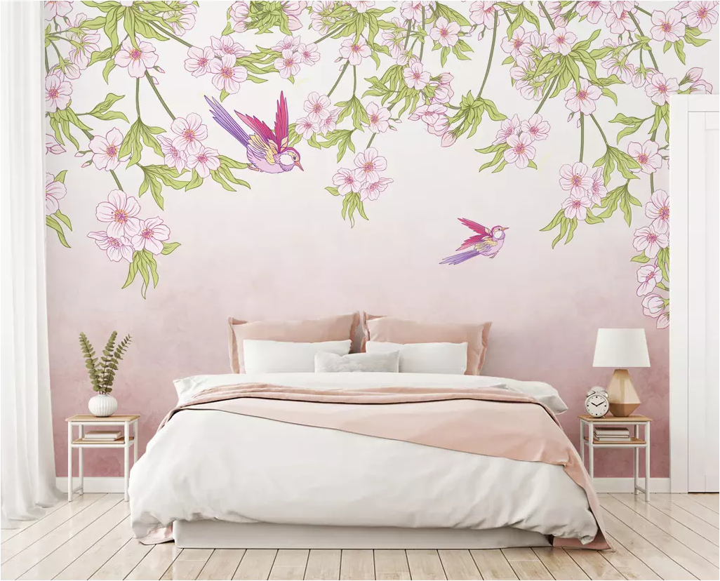 3D Plum Fat Bird WG1262 Wall Murals