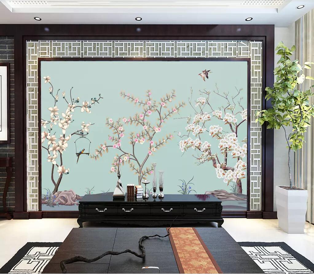 3D Flower Magpie WC39 Wall Murals Wallpaper AJ Wallpaper 2 