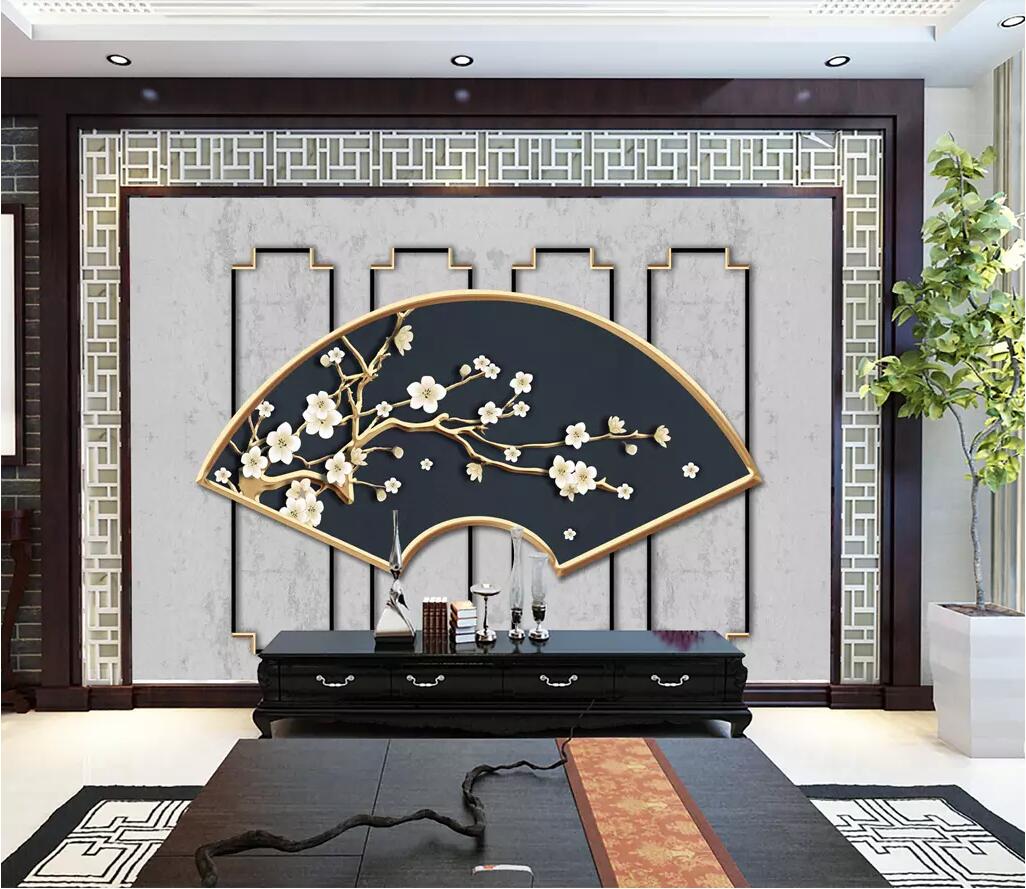 3D White Flowers WC25 Wall Murals Wallpaper AJ Wallpaper 2 