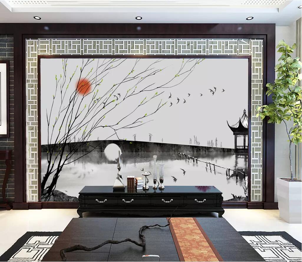 3D Sunset Branch WC17 Wall Murals Wallpaper AJ Wallpaper 2 