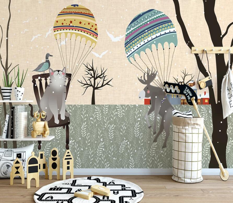 3D Tree White Bird WG1161 Wall Murals