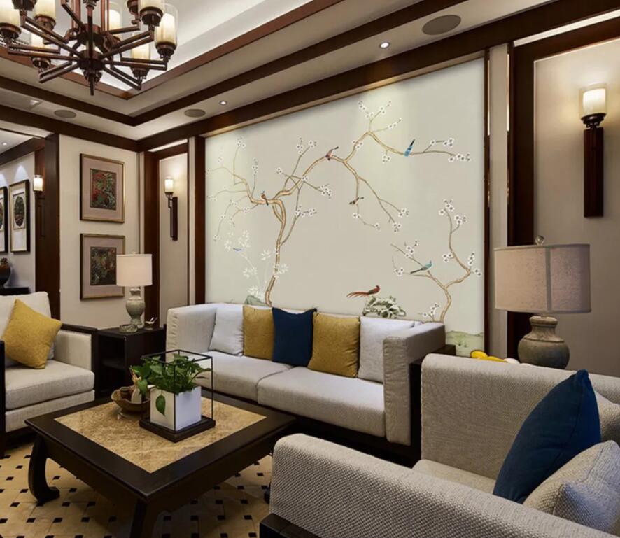 3D Branch Plum 017 Wall Murals Wallpaper AJ Wallpaper 2 