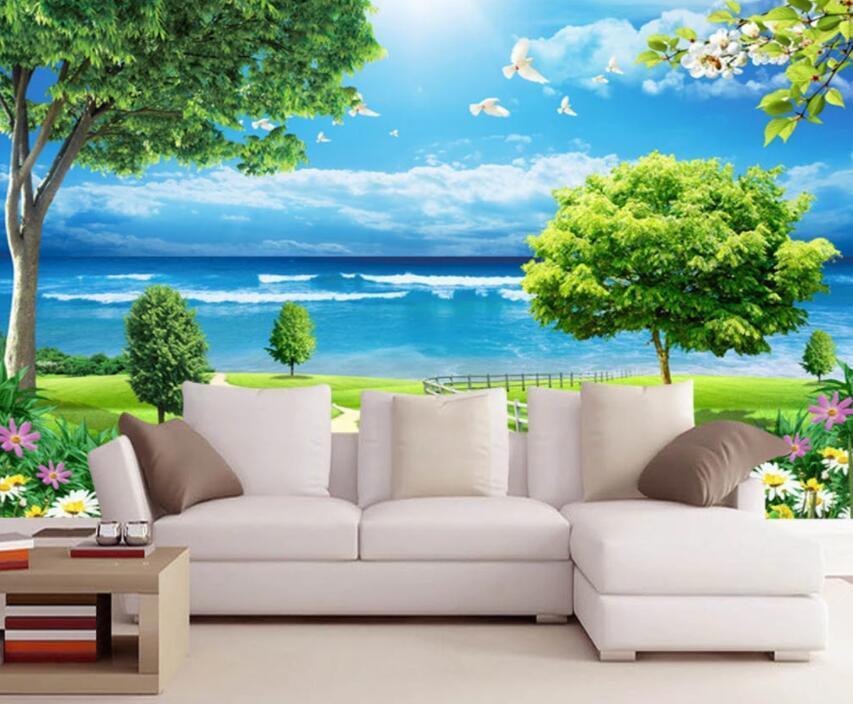 3D Sea Green Tree 883 Wall Murals Dai Wallpaper AJ Wallpaper 2 