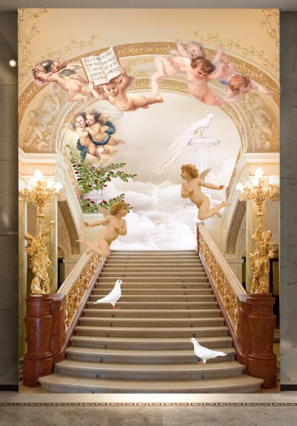 3D Angel Palace 002 Wall Murals Wallpaper AJ Wallpaper 