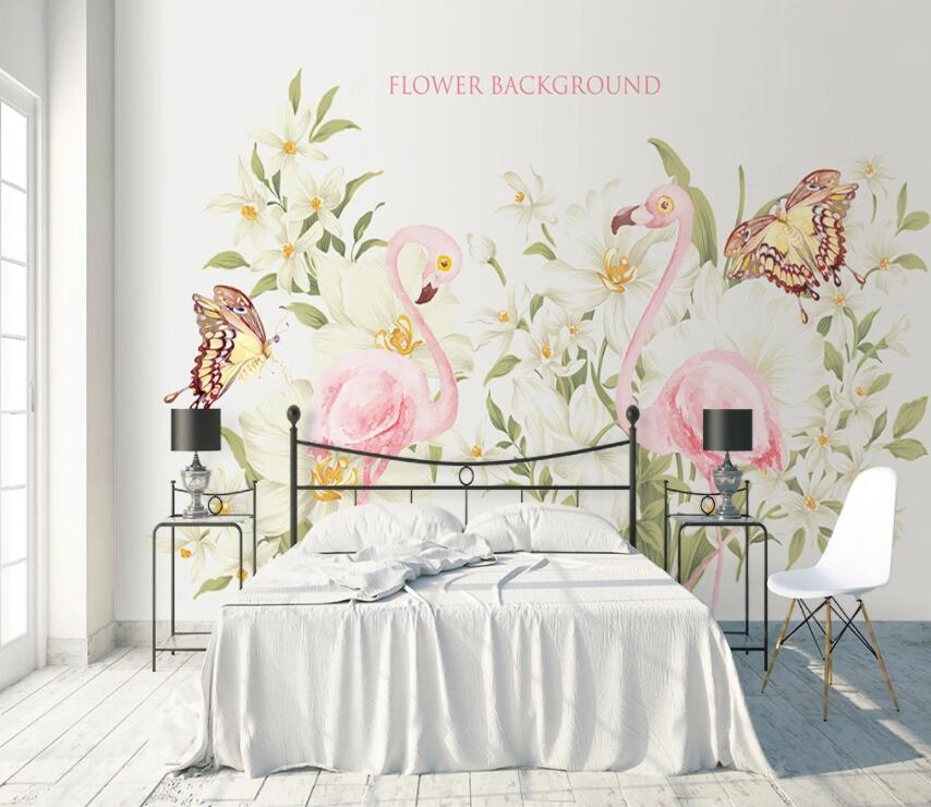 3D Flamingo Lily WG930 Wall Murals