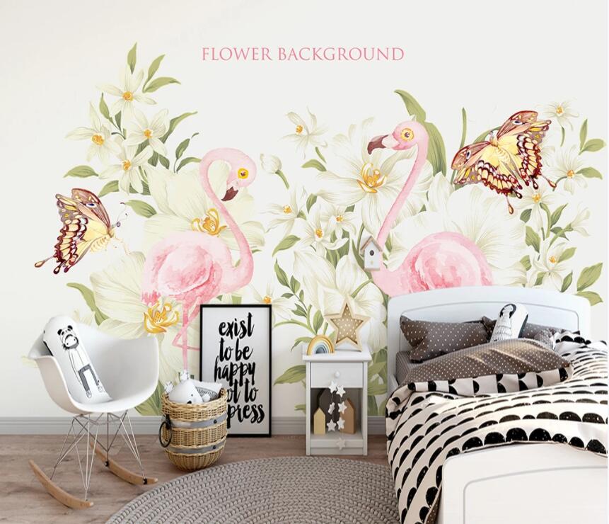 3D Flamingo Lily WG930 Wall Murals