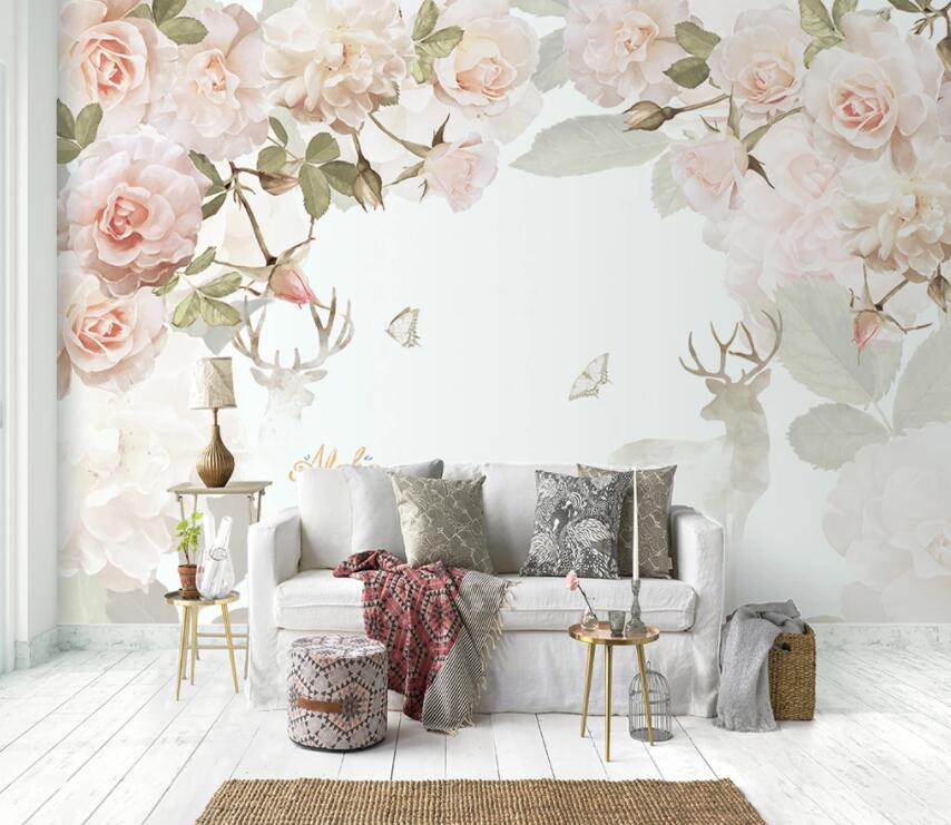 3D Rose Antler WG927 Wall Murals